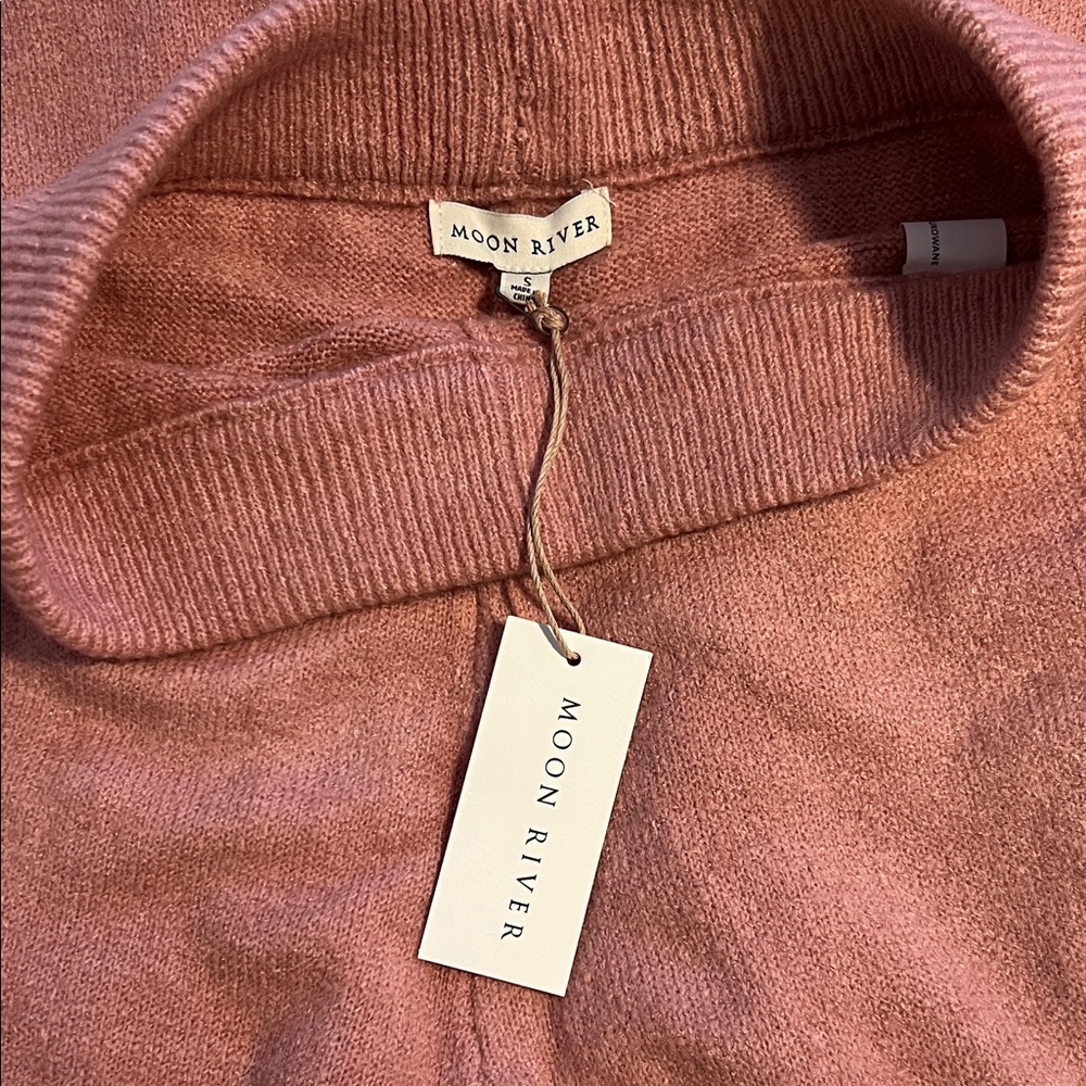 Moon River Dusty Rose Wide Leg Knit Sweatpants